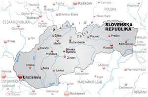 Karte der slowakischen Republik, der Slowakei.