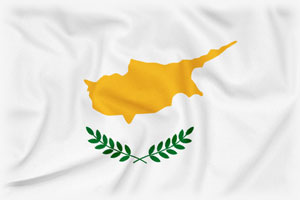 Die Flagge von Zypern.