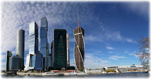 Mehrere Hochhäuser in Moskau.